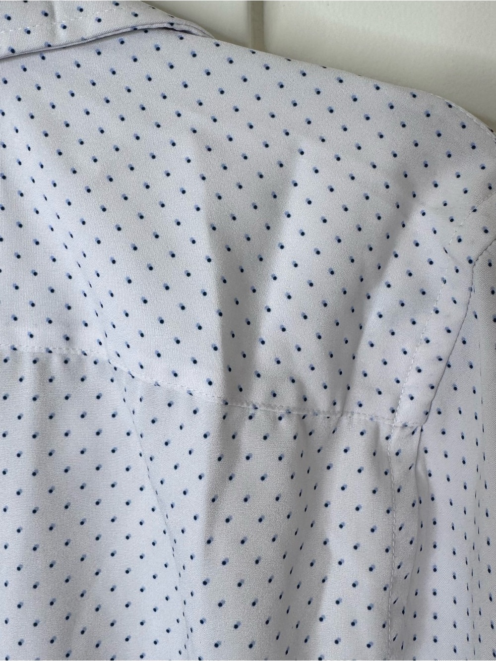 Men’s C Lab White Slim Fit Shirt with Navy Microdots - Picture 5 of 5